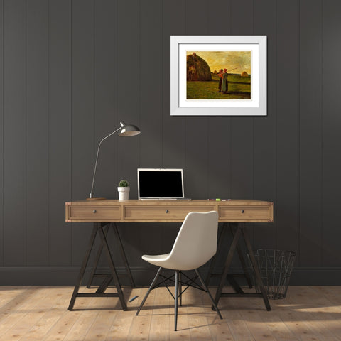Haymakers White Modern Wood Framed Art Print with Double Matting by Homer, Winslow