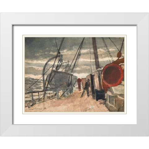 Marine White Modern Wood Framed Art Print with Double Matting by Homer, Winslow
