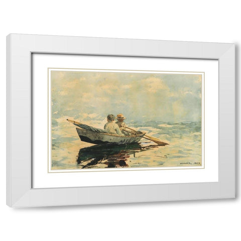 Rowboat White Modern Wood Framed Art Print with Double Matting by Homer, Winslow