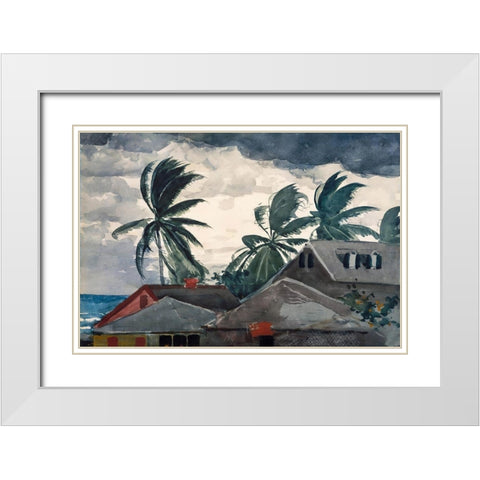 Hurricane, Bahamas White Modern Wood Framed Art Print with Double Matting by Homer, Winslow