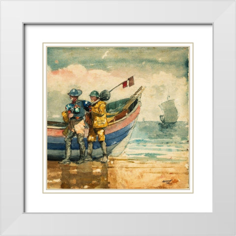 The Return, Tynemouth White Modern Wood Framed Art Print with Double Matting by Homer, Winslow
