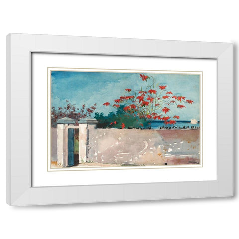 A Wall, Nassau White Modern Wood Framed Art Print with Double Matting by Homer, Winslow