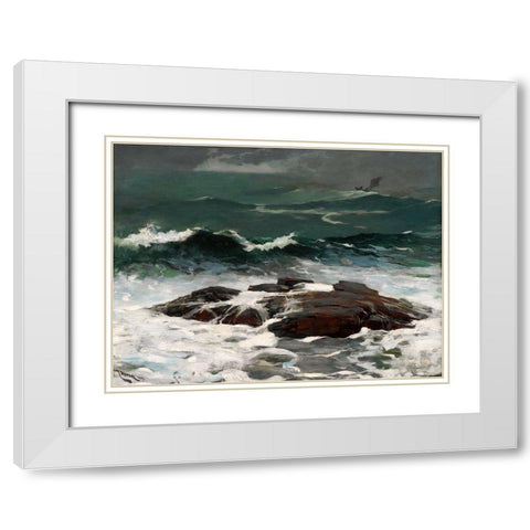 Summer Squall White Modern Wood Framed Art Print with Double Matting by Homer, Winslow