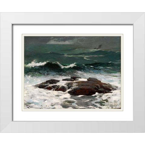 Summer Squall White Modern Wood Framed Art Print with Double Matting by Homer, Winslow