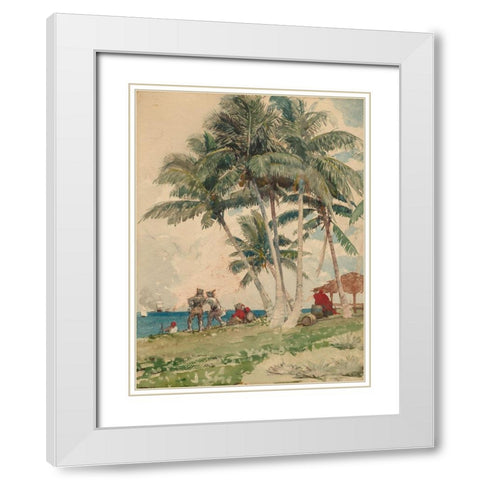 The Buccaneers White Modern Wood Framed Art Print with Double Matting by Homer, Winslow