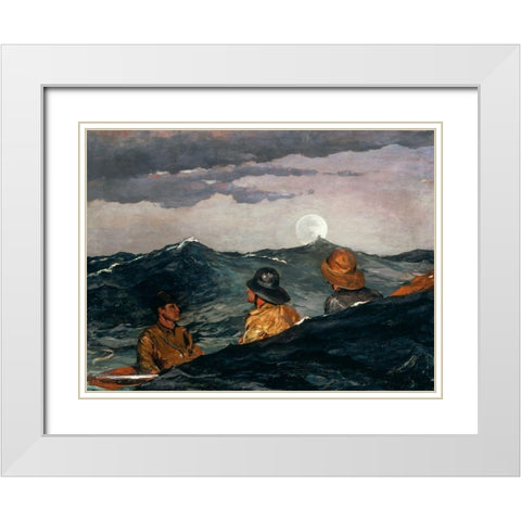 Kissing the Moon White Modern Wood Framed Art Print with Double Matting by Homer, Winslow