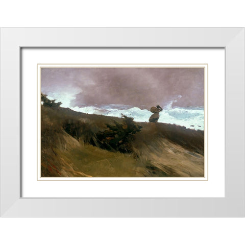 The West Wind White Modern Wood Framed Art Print with Double Matting by Homer, Winslow
