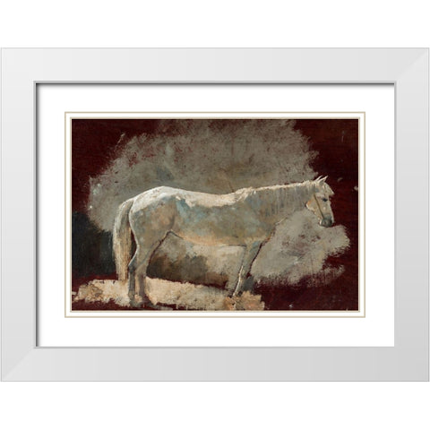White Mare White Modern Wood Framed Art Print with Double Matting by Homer, Winslow