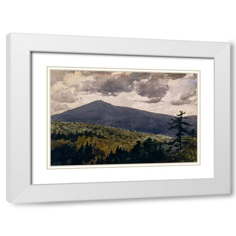Burnt Mountain White Modern Wood Framed Art Print with Double Matting by Homer, Winslow