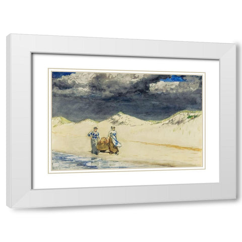 Sand and Sky White Modern Wood Framed Art Print with Double Matting by Homer, Winslow