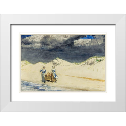 Sand and Sky White Modern Wood Framed Art Print with Double Matting by Homer, Winslow