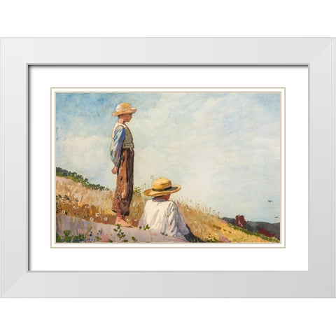 The Blue Boy White Modern Wood Framed Art Print with Double Matting by Homer, Winslow
