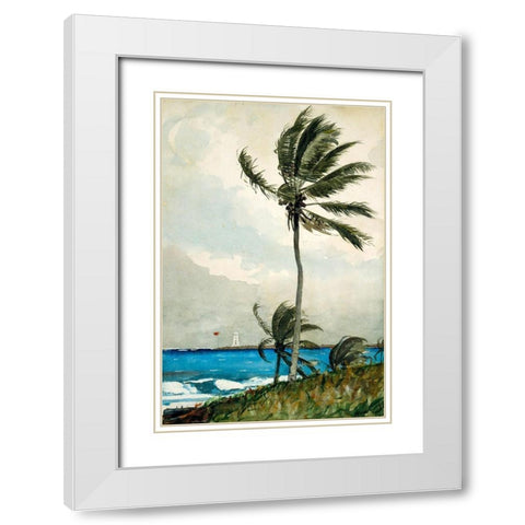 Palm Tree, Nassau White Modern Wood Framed Art Print with Double Matting by Homer, Winslow