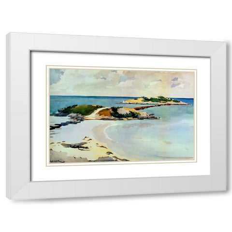 Gallows Island White Modern Wood Framed Art Print with Double Matting by Homer, Winslow