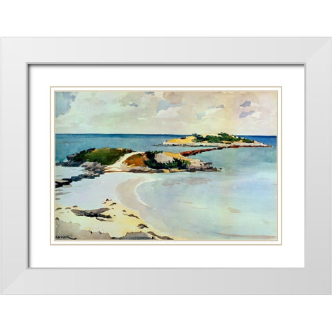 Gallows Island White Modern Wood Framed Art Print with Double Matting by Homer, Winslow