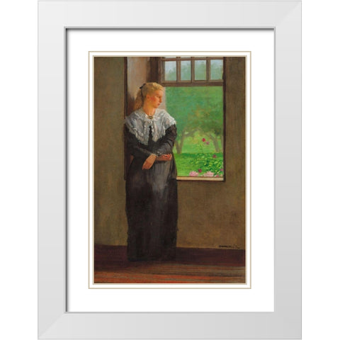 Reverie White Modern Wood Framed Art Print with Double Matting by Homer, Winslow