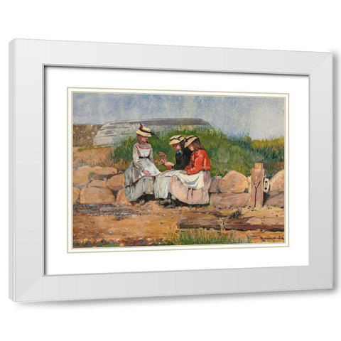 A Fishermans Daughter White Modern Wood Framed Art Print with Double Matting by Homer, Winslow