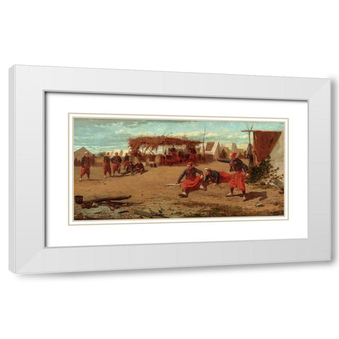 Pitching Quoits White Modern Wood Framed Art Print with Double Matting by Homer, Winslow