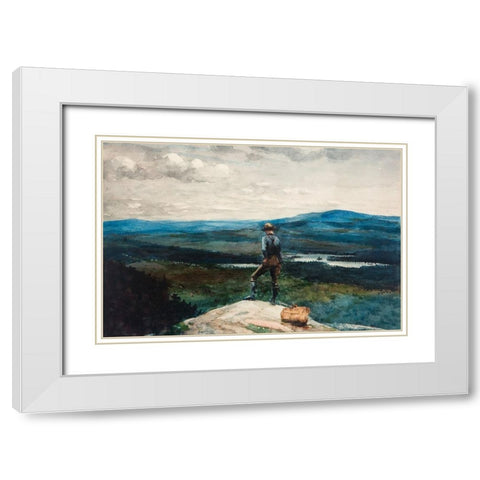 The Ranger, Adirondacks White Modern Wood Framed Art Print with Double Matting by Homer, Winslow