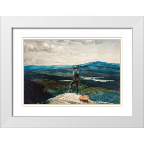The Ranger, Adirondacks White Modern Wood Framed Art Print with Double Matting by Homer, Winslow
