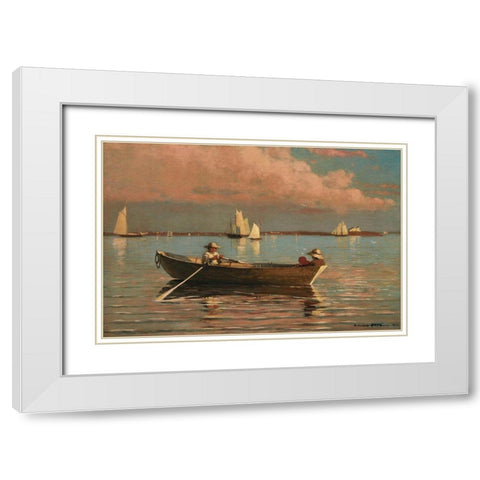 Gloucester Harbor White Modern Wood Framed Art Print with Double Matting by Homer, Winslow