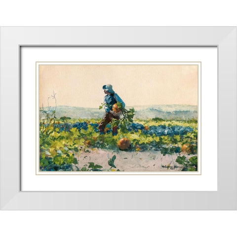 For to Be a Farmers Boy White Modern Wood Framed Art Print with Double Matting by Homer, Winslow
