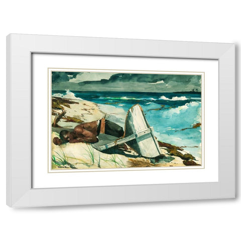 After the Hurricane, Bahamas White Modern Wood Framed Art Print with Double Matting by Homer, Winslow