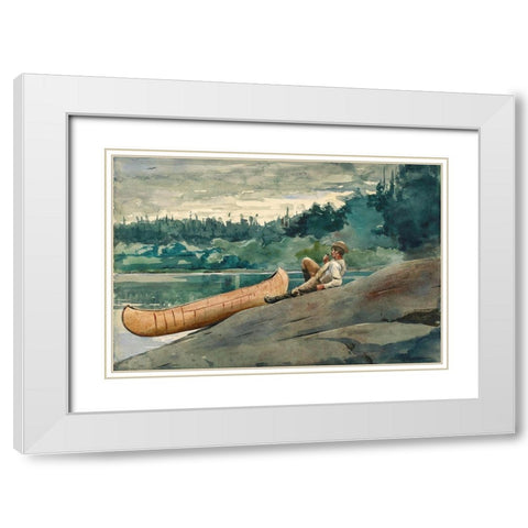 The Guide White Modern Wood Framed Art Print with Double Matting by Homer, Winslow