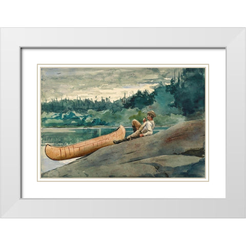 The Guide White Modern Wood Framed Art Print with Double Matting by Homer, Winslow