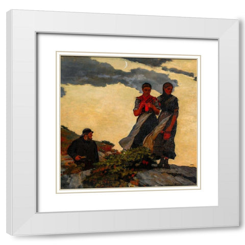 Early Evening White Modern Wood Framed Art Print with Double Matting by Homer, Winslow