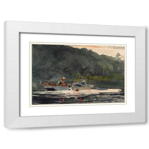 The End of the Hunt White Modern Wood Framed Art Print with Double Matting by Homer, Winslow