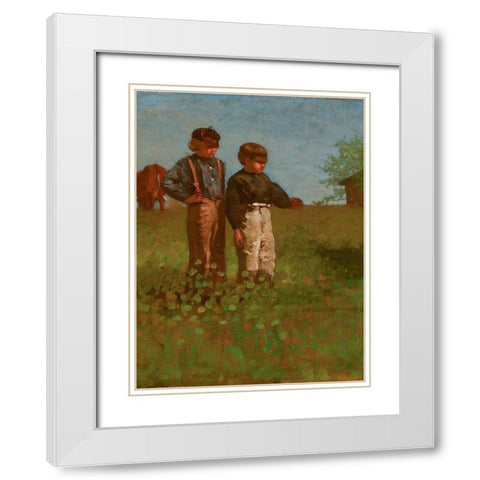 Young Farmers White Modern Wood Framed Art Print with Double Matting by Homer, Winslow