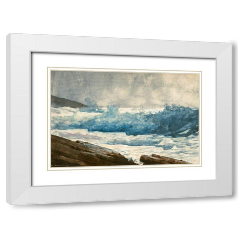 Prouts Neck, Breakers White Modern Wood Framed Art Print with Double Matting by Homer, Winslow