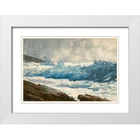 Prouts Neck, Breakers White Modern Wood Framed Art Print with Double Matting by Homer, Winslow