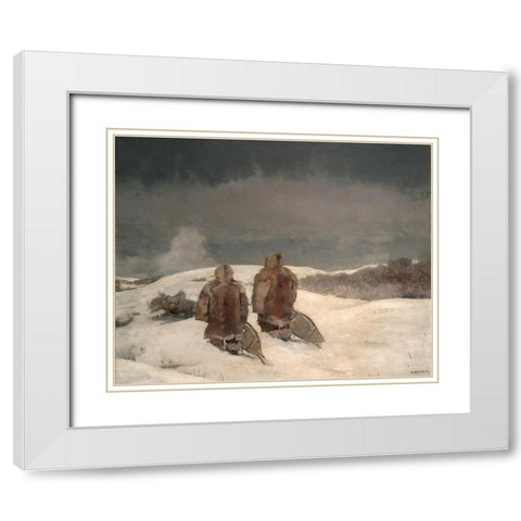 Below Zero White Modern Wood Framed Art Print with Double Matting by Homer, Winslow