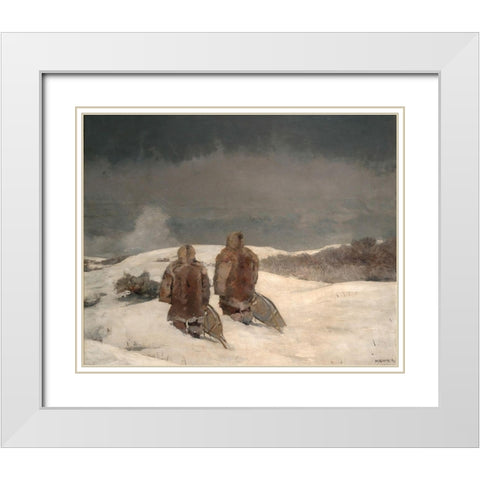 Below Zero White Modern Wood Framed Art Print with Double Matting by Homer, Winslow