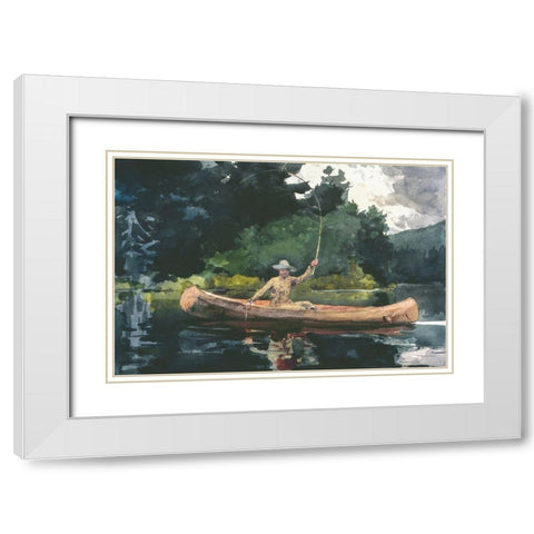 The North Woods White Modern Wood Framed Art Print with Double Matting by Homer, Winslow