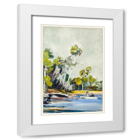 The Shell Heap White Modern Wood Framed Art Print with Double Matting by Homer, Winslow