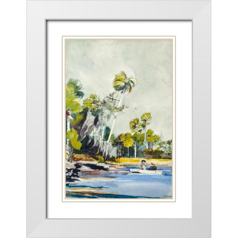 The Shell Heap White Modern Wood Framed Art Print with Double Matting by Homer, Winslow