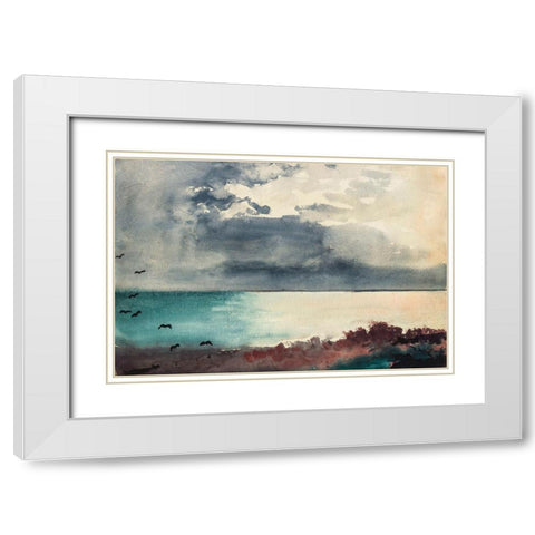 Breaking Storm, Coast of Maine White Modern Wood Framed Art Print with Double Matting by Homer, Winslow