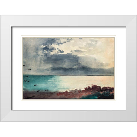 Breaking Storm, Coast of Maine White Modern Wood Framed Art Print with Double Matting by Homer, Winslow