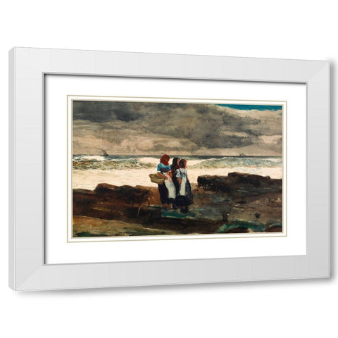 Sun and Clouds White Modern Wood Framed Art Print with Double Matting by Homer, Winslow