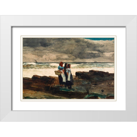 Sun and Clouds White Modern Wood Framed Art Print with Double Matting by Homer, Winslow