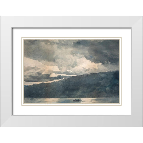 Mink Lake, Adirondacks White Modern Wood Framed Art Print with Double Matting by Homer, Winslow