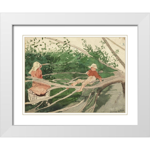 Out on a Limb White Modern Wood Framed Art Print with Double Matting by Homer, Winslow