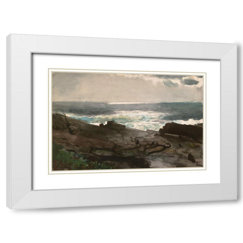 Sunshine and Shadow, Prouts Neck White Modern Wood Framed Art Print with Double Matting by Homer, Winslow
