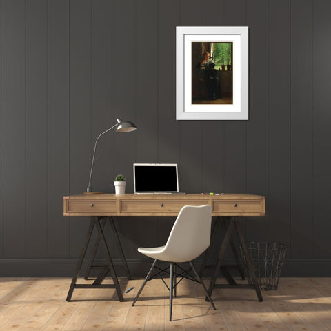 At the Window White Modern Wood Framed Art Print with Double Matting by Homer, Winslow
