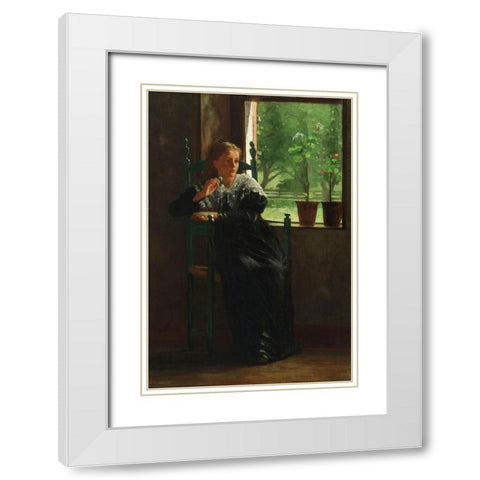 At the Window White Modern Wood Framed Art Print with Double Matting by Homer, Winslow