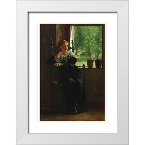 At the Window White Modern Wood Framed Art Print with Double Matting by Homer, Winslow