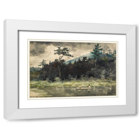 A Fishermans Day White Modern Wood Framed Art Print with Double Matting by Homer, Winslow